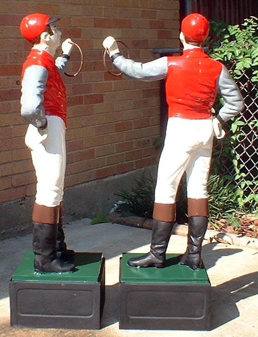 Lawn Jockey statue, painted cast aluminum replica reproduction